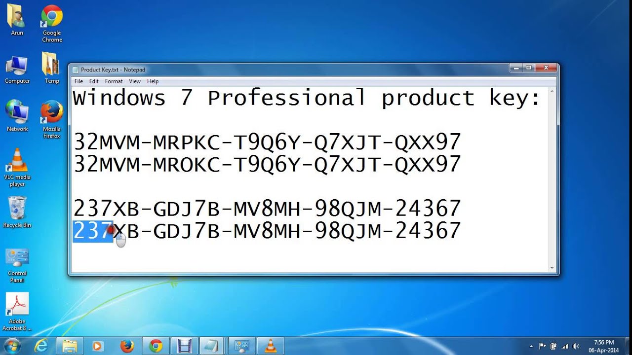 windows 7 32 bit product key